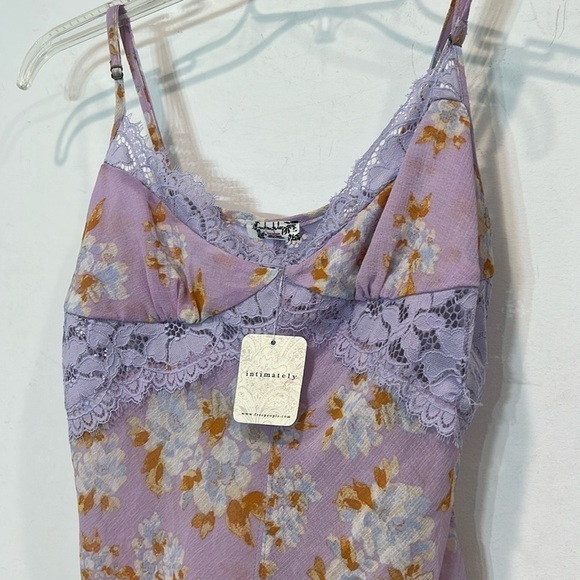 Free People Other - Free People Purple lilac /Orange floral lace  Bodysuit women’s small new w tag